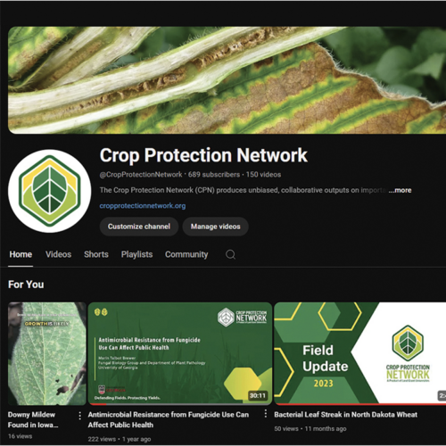 Screenshot of Crop Protection Network's YouTube page.